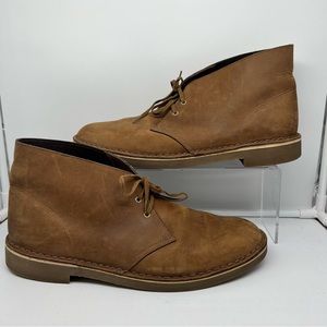 Clarks Chukka Boot Men Leather Casual Brown Boot Shoes Sz 12